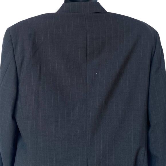 JoS. A. Bank Pinstriped Blazer Gray Jacket Sport Coat 100% Wool Men's Size 40 LG - Picture 6 of 9